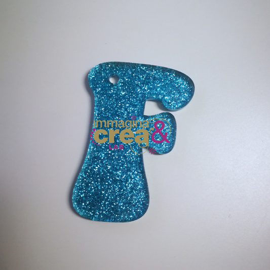 Lettere Alfabeto glitter azzurro