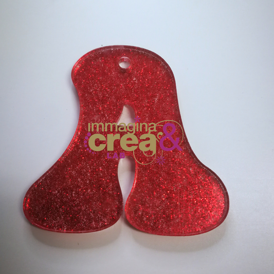 Lettere Alfabeto glitter rosso