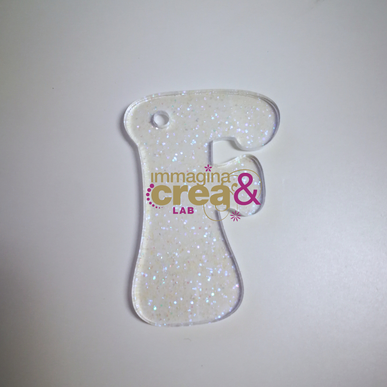 Lettere Alfabeto glitter trasparente