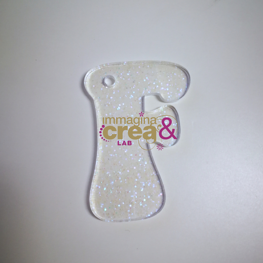 Lettere Alfabeto glitter trasparente