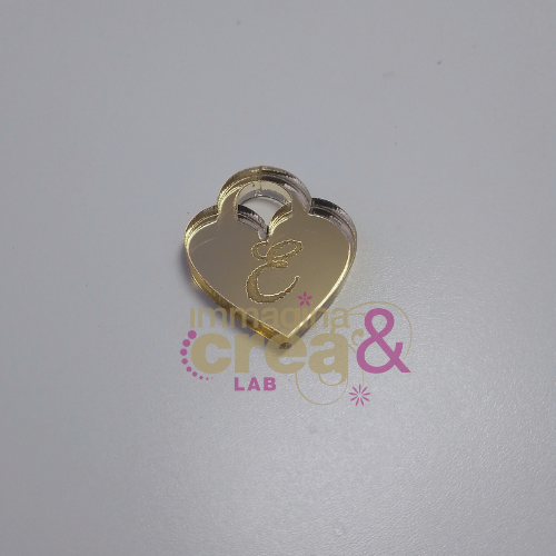 Lucchetto cuore con alfabeto oro