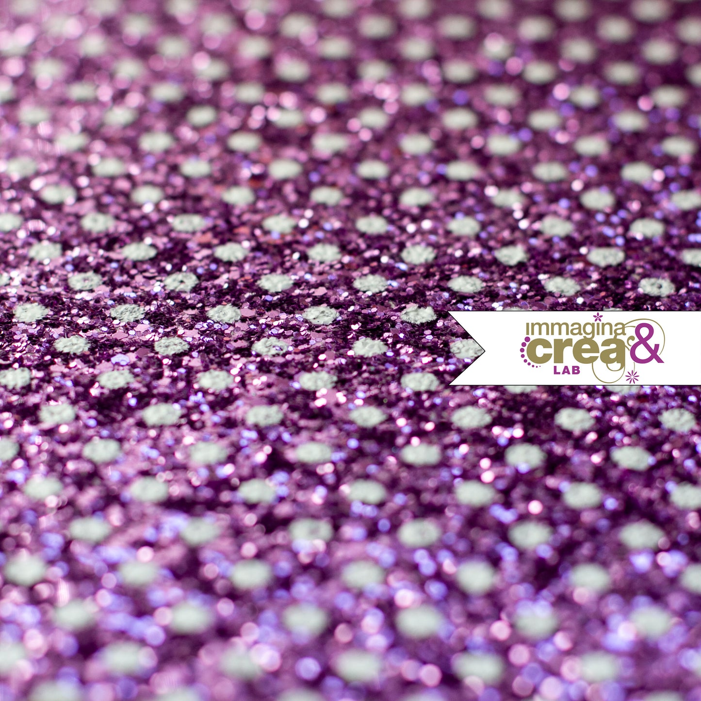GLITTER VIOLA CON POIS BIANCHI