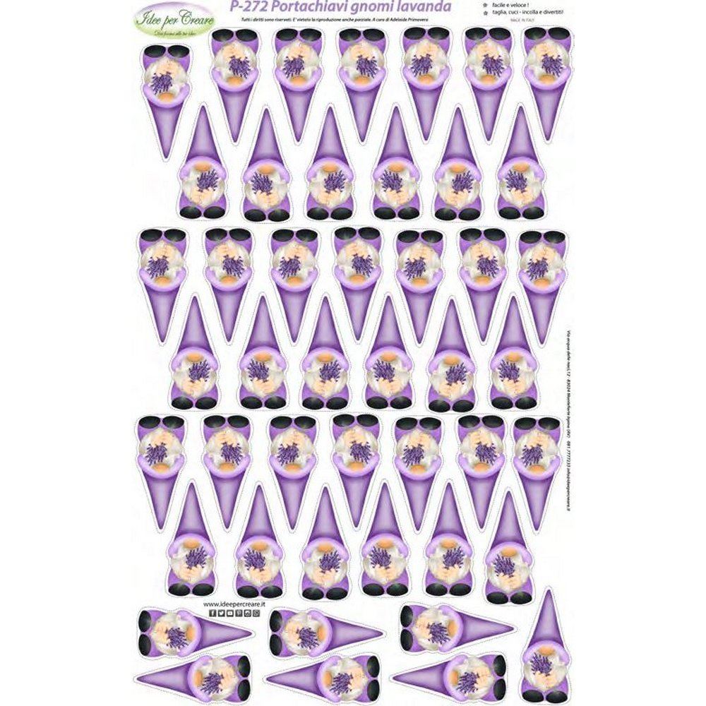 P-272 PANNELLO PORTACHIAVI GNOMI LAVANDA