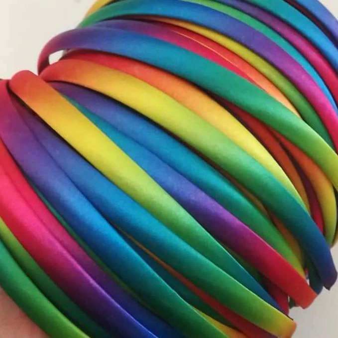 CERCHIETTI ARCOBALENO IN RASO