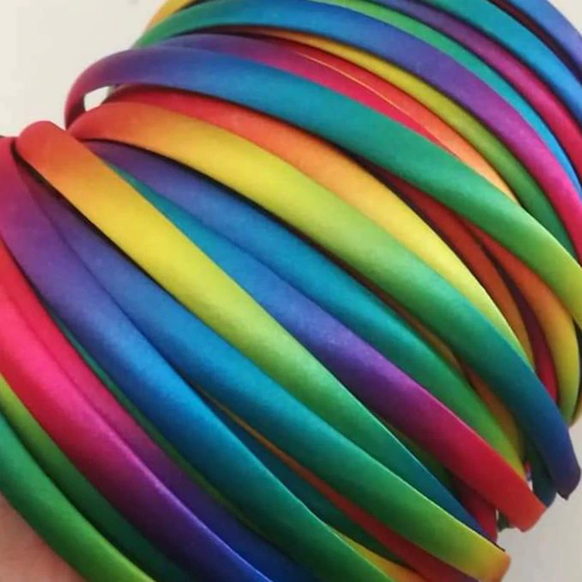 CERCHIETTI ARCOBALENO IN RASO