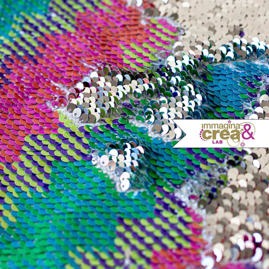 PAILLETTES REVERSIBILE RAINBOW ED ARGENTO