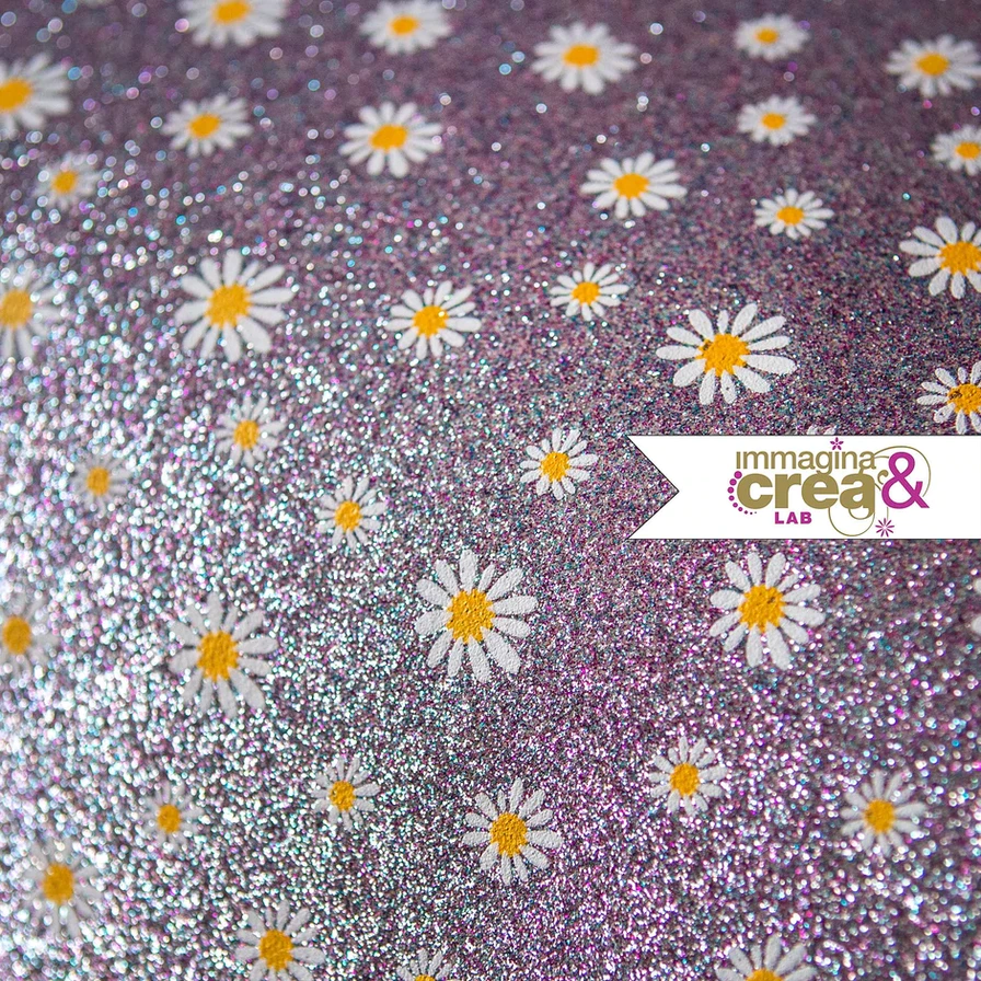 MARGHERITA SFONDO VIOLETTO POLVERE DI GLITTER