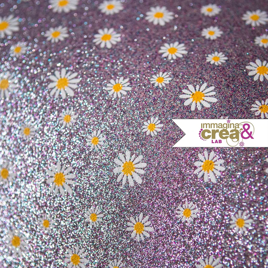 MARGHERITA SFONDO VIOLETTO POLVERE DI GLITTER