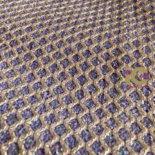 PIZZO GLITTERATO VIOLA E ORO