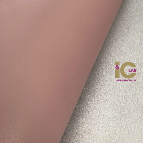 FINTA PELLE MARTELLATA DOPPIA FACCIA ROSE GOLD- ARGENTO