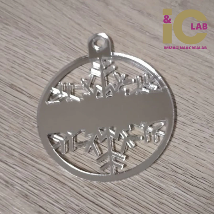 SFERA NEVE IN PLEXIGLASS ARGENTO SPECCHIATO