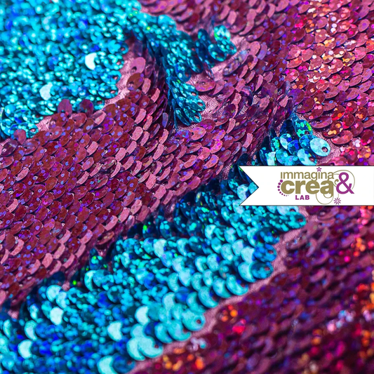 PAILLETTES REVERSIBILE ROSA ACCESO E TURCHESE