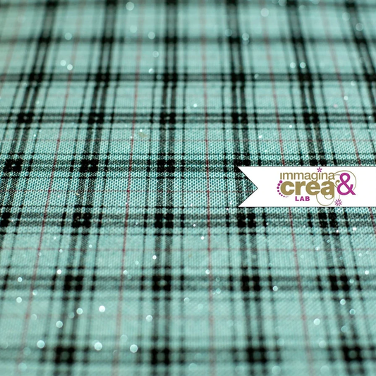 TARTAN GLITTER VERDE ACQUA
