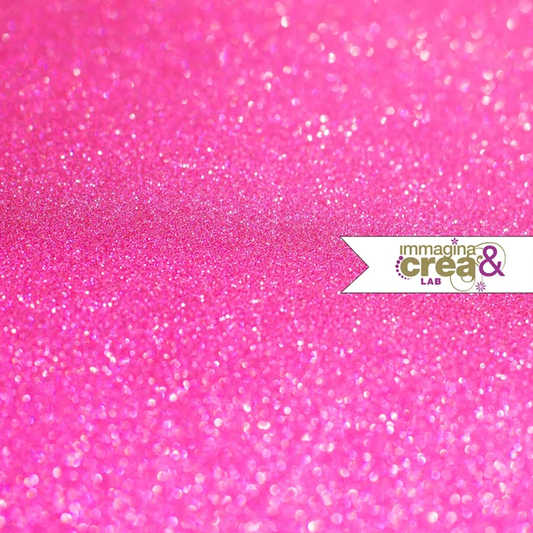 POLVERE DI GLITTER LISCIO ROSA ACCESO