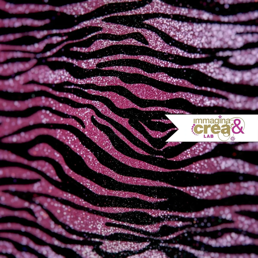 ZEBRATO ROSA ACCESO POLVERE DI GLITTER