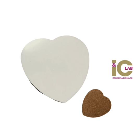 SOTTOBICCHIERE CUORE IN LEGNO LUCIDO RETRO SUGHERO