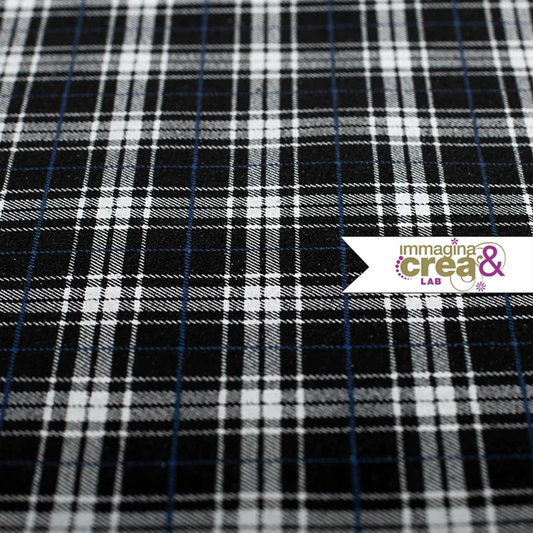 TARTAN GLITTER BLU E NERO