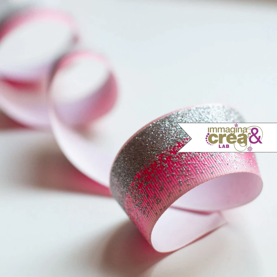 NASTRO GLITTERATO ROSA E ARGENTO