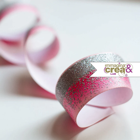 NASTRO GLITTERATO ROSA E ARGENTO