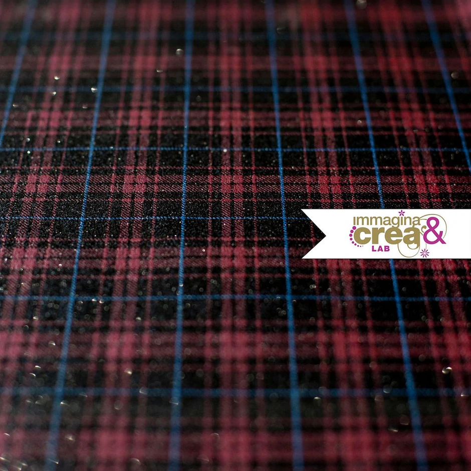 TARTAN GLITTER ROSSO E BLU