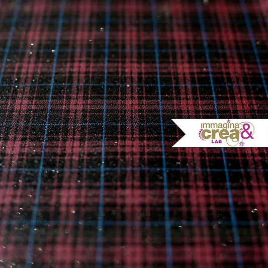 TARTAN GLITTER ROSSO E BLU