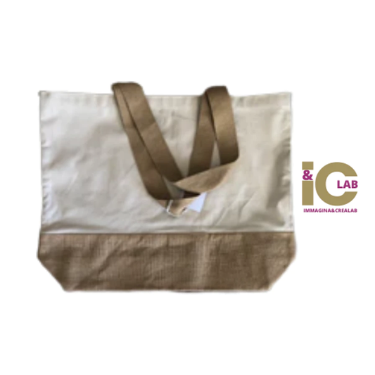 BORSA IN COTONE E IUTA XL